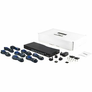 StarTech.com 8 Port 1U Rackmount USB KVM Switch Kit with OSD and Cables - Rack mount KVM - VGA KVM Switch - 8 Port KVM Swi