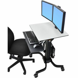 Ergotron WorkFit-C Computerwagen - 14,74 kg Belastbarkeit - 4 Rollen - Schwarz, Grau - 61 cm (24 Zoll) Screen Supported