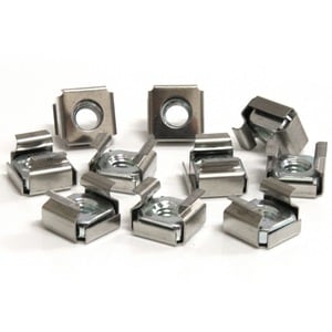 StarTech.com 50 Pkg M6 Cage Nuts for Server Rack Cabinet - Cage Nut - Stainless Steel - Silver - 50 / Pack