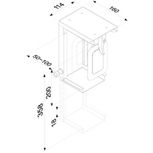 Neomounts CPU-D075BLACK CPU holder - max 10 kg - universal. Type: Desk-mounted CPU holder, Maximum weight capacity: 10 kg,