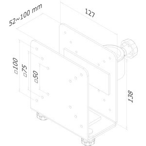 Neomounts THINCLIENT-10 Mini PC holder - max 10 kg - universal. Maximum weight capacity: 10 kg, Panel mounting interface: 