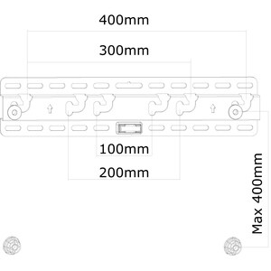 Neomounts Neomounts Pro LED-W040 Wall Mount for Flat Panel Display - Black - 58.4 cm to 119.4 cm (47") Screen Support - 50