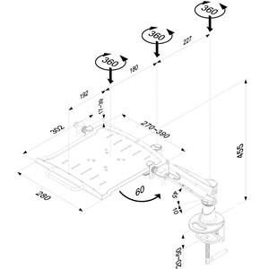 Neomounts Neomounts Pro NOTEBOOK-D200 Desk Mount for Notebook - Silver - Height Adjustable - 25.4 cm to 55.9 cm (22") Scre