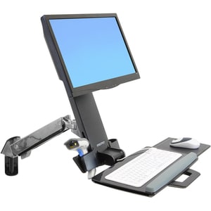 Ergotron StyleView Multi Component Mount for Notebook, Mouse, Keyboard, Monitor, Scanner - Polished Aluminum - Height Adju