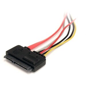 StarTech.com 12in 22 Pin SATA Power and Data Extension Cable - SATA for Hard Drive - 12.01 - 1 Pack - 1 x Male SATA - 1 x 