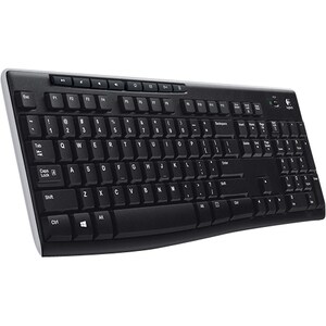 Logitech K270 Keyboard - Wireless Connectivity - USB Interface - RF - 10 m - 2.40 GHz - Email, Play/Pause, Volume Control 