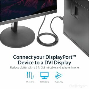 StarTech.com 1.8 m DisplayPort auf DVI Kabel, DisplayPort auf DVI Video Adapter Kabel 1080p, DisplayPort auf DVI-D Kabel S
