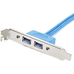 StarTech.com Adaptateur Carte Mère vers Plaque 2 Ports USB 3.0 A Femelle Encastré - Bleu