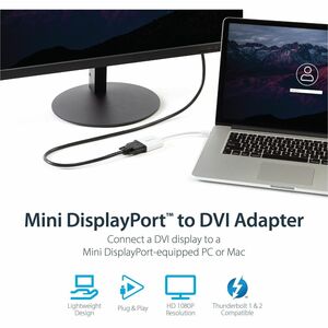 StarTech.com Adattatore Mini DisplayPort a DVI Passivo 1080p - Convertitore Mini DP a DVI-D Single Link - mDP 1.2/DVI per 