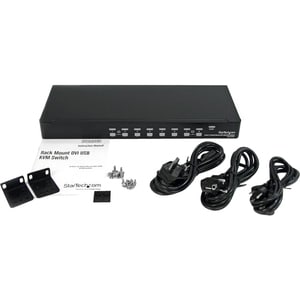 StarTech.com Switch KVM DVI USB a 8 porte montabile a rack 1U - 8 Computer - WUXGA - 1920 x 1200 - 1U - Rack-Montabile