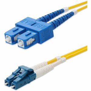 AddOn 1m LC (Male) to SC (Male) Yellow OS2 Duplex Fiber OFNR (Riser-Rated) Patch Cable - 100% compatible and guaranteed to