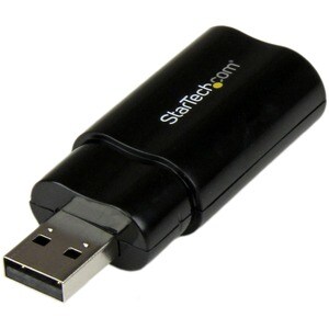StarTech.com Tarjeta de Sonido Estéreo USB Externa Adaptador Convertidor - Negro - Negro