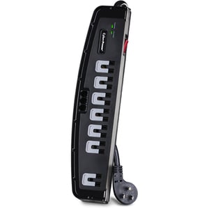 CyberPower CSP708T Professional 7 - Outlet Surge with 1650 J - Clamping Voltage 400V, 8 ft, NEMA 5-15P, Right Angle - 45° 