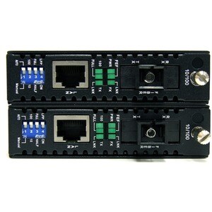 StarTech.com 10/100 Mbps Ethernet Single Mode WDM Fiber Media Converter Kit SC 20km - 10/100Base-TX, 100Base-FX - Rack-mou