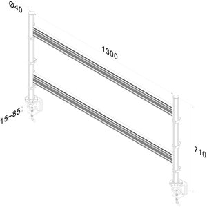 Neomounts Neomounts Pro FPMA-DTB200 Desk Mount for Flat Panel Display - Silver - Height Adjustable - 25.4 cm to 61 cm (24"