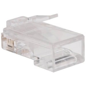 Eaton Tripp Lite Series RJ45 Plugs for Flat Solid / Stranded Conductor Cable, 100-Pack - 100 Pack - 1 x RJ-45 Network Male