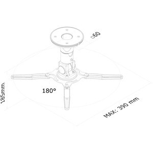 Neomounts BEAMER-C50 Beamer ceiling mount - h 18,5 cm - full motion. Mounting type: Ceiling, Maximum weight capacity: 10 k