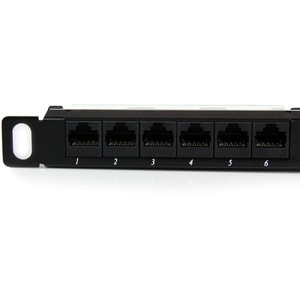 StarTech.com 24 Port 0.5U Cat5e Patch Panel - RJ45 Ethernet Rackmount Cat 5e 110 Patch Panel - 24 x RJ-45