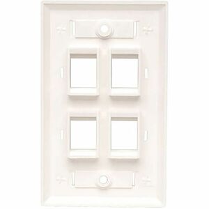 Tripp Lite series White Keystone Faceplate - 4 Ports - 4 x Socket(s) - 1-gang - Wall Mount - White 