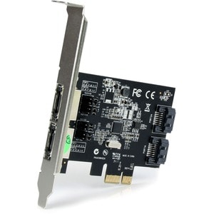 StarTech.com 2 Port PCI Express SATA 6 Gbps eSATA Controller Card - Dual Port PCIe SATA III Card - 2 Int/2 Ext - Add 2 ext