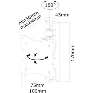Neomounts Neomounts Pro FPMA-W810BLACK Wall Mount for Flat Panel Display - Black - 25.4 cm to 61 cm (24") Screen Support -