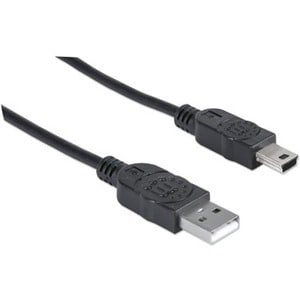 Cable USB V2.0 A-Mini B 1.8M Negro - Cable for Concentrador USB, Portátil, Computador, Computadora de escritorio, Disposit