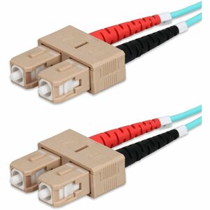 AddOn 5m SC to SC Aqua OM4 Duplex OFNR (Riser-Rated) Fiber Patch Cable - Fiber Optic for Network Device - 5m - 2 x SC Male