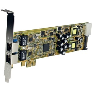 StarTech.com Dual Port PCI Express Gigabit Netzwerkkarte - PCIe PoE/PSE NIC Server Adapter - PCI Express - Realtek RTL8111