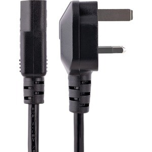 StarTech.com 3 m GB Computer Stromkabel, 18AWG, BS 1363 auf C13, 10A 250V, Schwarz, Kaltgerätekabel / UK Stromkabel, PC Ne