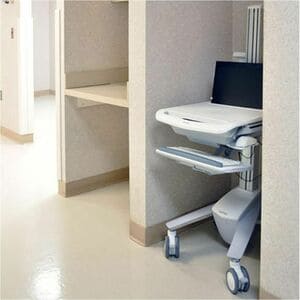 Ergotron StyleView SV40 Medical Trolley - 8.16 kg Capacity - 4 Casters - Aluminium - 464.8 mm Width x 1282.7 mm Height - W