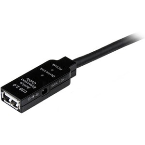 StarTech.com 15m USB 2.0 Active Extension Cable - M/F - Cable for Wall Outlet, Power Adapter - First End: 1 x 4-pin USB Ty
