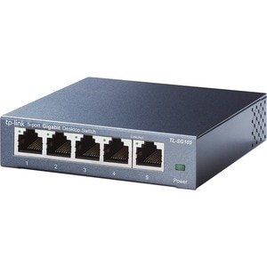 Switch Ethernet TP-Link TL-SG105 5 Porte - Gigabit Ethernet - 10/100/1000Base-T - 2 Layer supportato - Adattatore CA - Cop