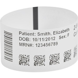 Zebra Z-Band UltraSoft Multipurpose Label - TAA Compliant - 25.40 mm Width x 279.40 mm Length - Permanent Adhesive - Recta