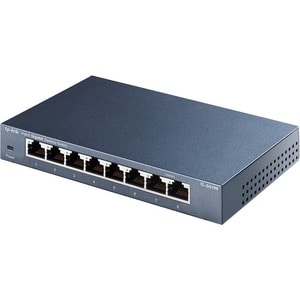 TP-LINK TL-SG108 8-Port 10/100/1000Mbps Desktop Gigabit Steel Cased Switch - 8 Ports - Gigabit Ethernet - 10/100/1000Base-