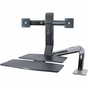 Ergotron WorkFit-A, Dual Workstation with Worksurface - Height Adjustable - 2 Display(s) Supported - 24" to 26" Screen Sup