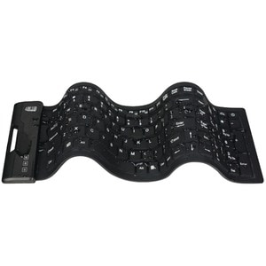 Adesso Antimicrobial Waterproof Flex Keyboard (Compact Size) - Cable Connectivity - USB Interface - 108 Key Home Page, Ema