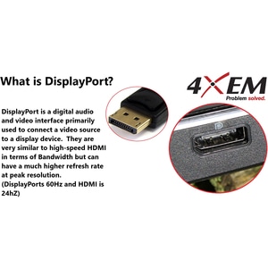 4XEM 6FT DisplayPort To VGA Adapter Cable - Black - 6 ft DisplayPort/VGA Video Cable for Monitor, Video Device, Notebook, 