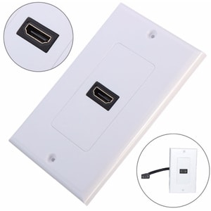 4XEM Single Outlet Female High Speed HDMI Wall Plate with 3D support - White 1Port Single outlet femaleHDMI Wall Plate To 