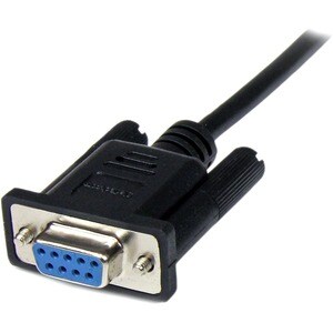 StarTech.com Câble Null Modem Croisé Série RS232 DB9 2 m - Noir - Cable for Modem, PC - Blindé - 28 AWG - Noir