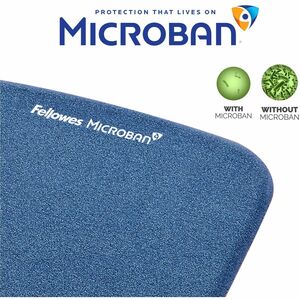 Fellowes® PlushTouch™ Foam Mouse Pad Wrist Support with MICROBAN® - Blue (9287301) - 1" x 7.25" x 9.38" Dimension - Blue -