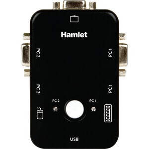 Hamlet KVM Switch per 2 PC + 3 Porte USB + VGA. Consente di condividere due PC o Notebook con un unica tastiera e mouse US