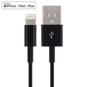 4XEM 3ft 1m Black Lightning cable for Apple iPhone/iPad/iPod - MFI Certified - 3Ft 1M Black charging, data sync Cable For 