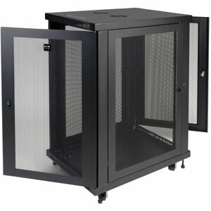Eaton Tripp Lite Series SmartRack 18U Mid-Depth Half-Height Rack Enclosure Cabinet - 18U Rack Height x 19" Rack Width - Bl