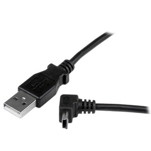 StarTech.com 1m Mini USB Cable - A to Up Angle Mini B - Cable for Digital Camera, Hard Drive, Smartphone, GPS Receiver, Co