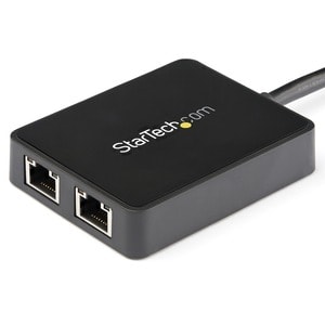 StarTech.com USB 3.0 to Dual Port Gigabit Ethernet Adapter NIC w/ USB Port - USB 3 Gigabit LAN Network Adapter - 10/100/10