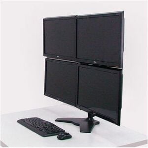 Amer Mounts Stand Based Quad Monitor Mount for four 15"-24" LCD/LED Flat Panel Screens - Supports up to 17.6lb monitors, +