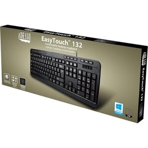 Adesso Spill-Resistant Multimedia Desktop Keyboard (USB) - Cable Connectivity - USB Interface - 104 Key Media Player, Emai