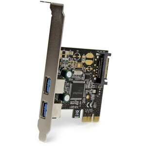 StarTech.com Scheda controller USB SuperSpeed 3.0 PCIe PCI Express a 2 porte con alimentazione SATA - 2 Total USB Port(s) 