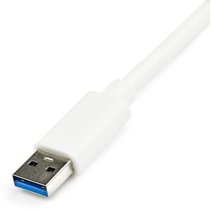 StarTech.com USB 3.0 to Gigabit Ethernet Adapter NIC w/ USB Port - White - Add a Gigabit Ethernet port and a USB 3.0 pass-