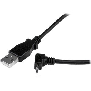 StarTech.com 1m Micro USB Cable Cord - A to Up Angle Micro B - Up Angled Micro USB Cable - 1x USB A (M), 1x USB Micro B (M
